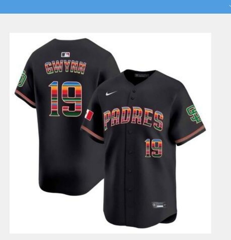 Men San Diego Padres #19 Gwynn black 2025 Nike MLB jersey